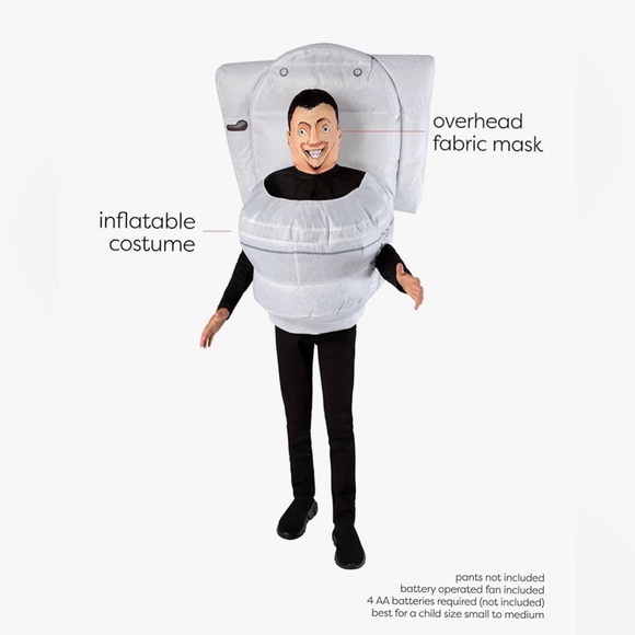 Funny Rubies Skibidi Toilet Costume for Kids - Picture 2 of 4